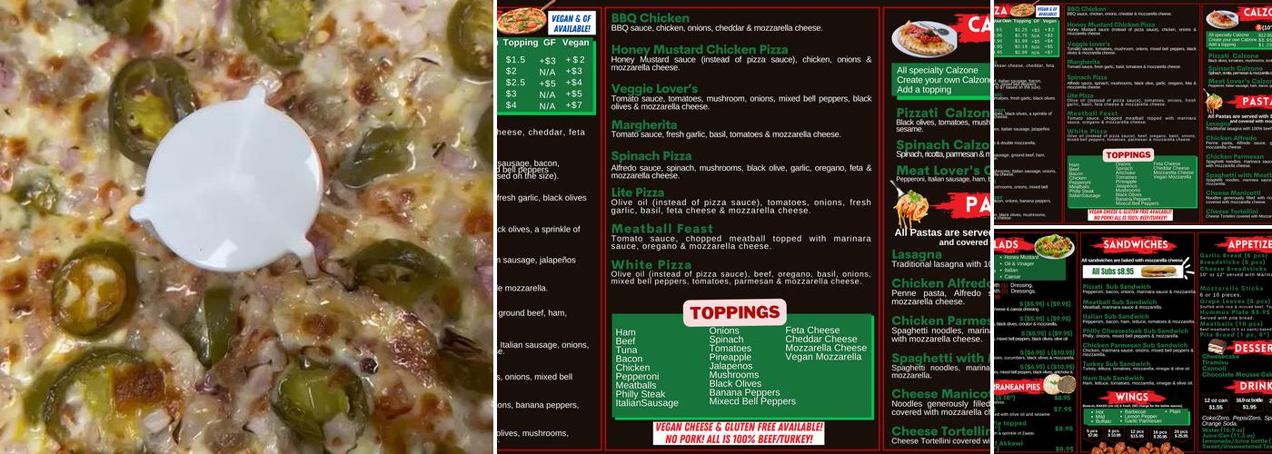 Pizzati Menu