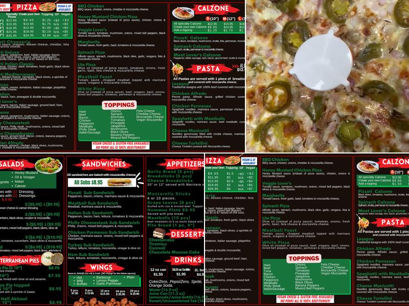 Pizzati Menu