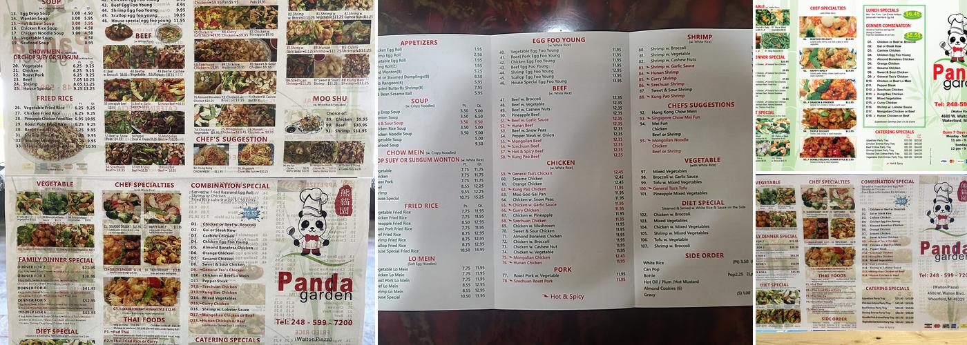 Panda Garden Menu