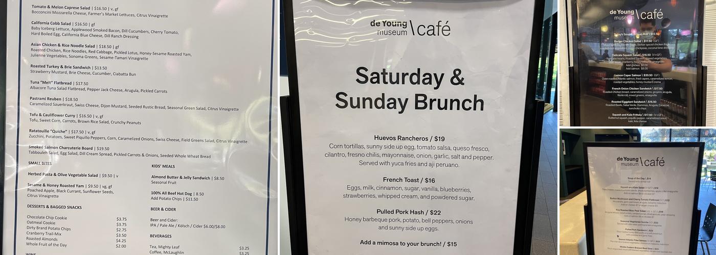 de Young Café Menu