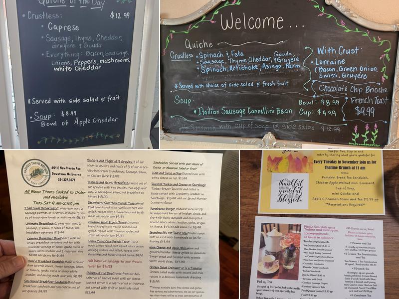 Harvest Thyme Kitchen Menu