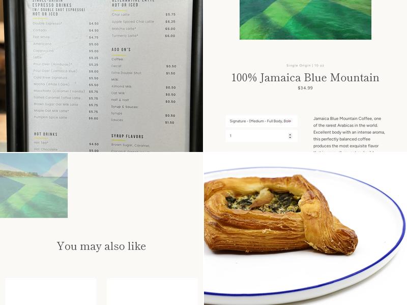 Bleu Coffee Menu