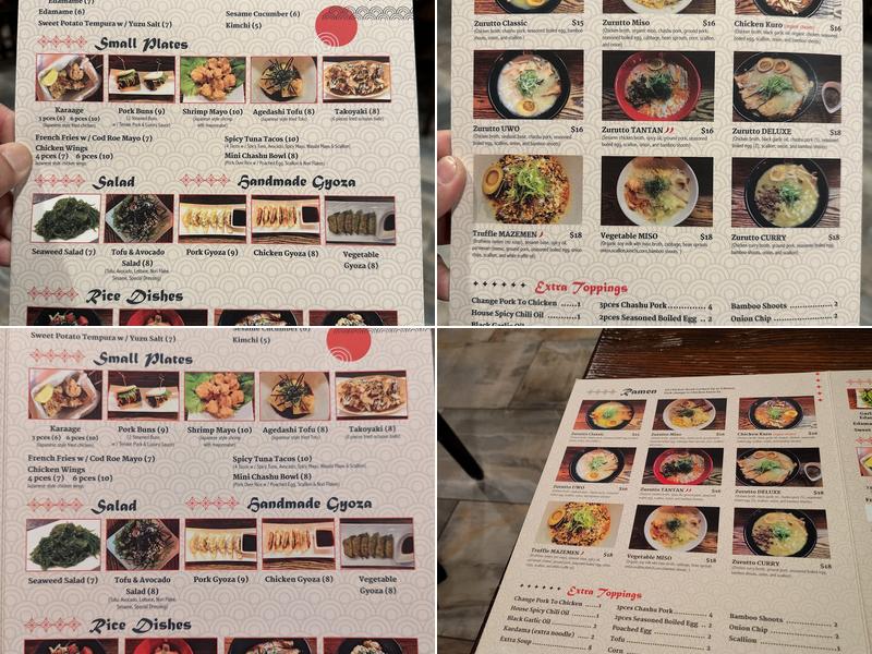Zurutto Ramen Menu