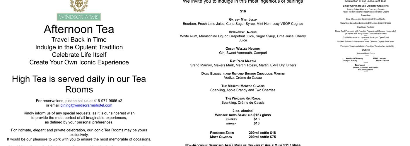 Courtyard Café Menu