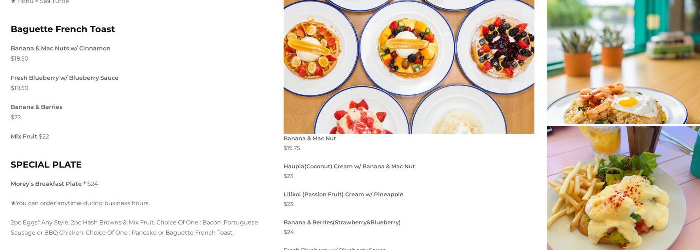Cafe Morey’s Menu