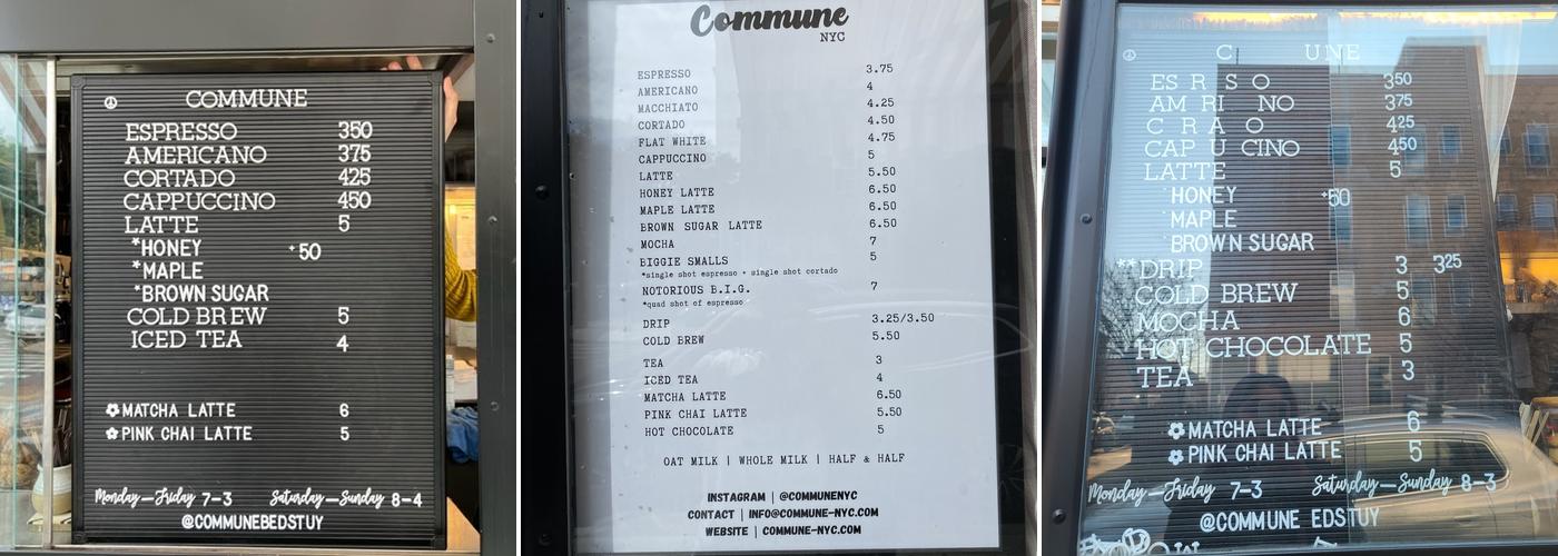Commune Menu