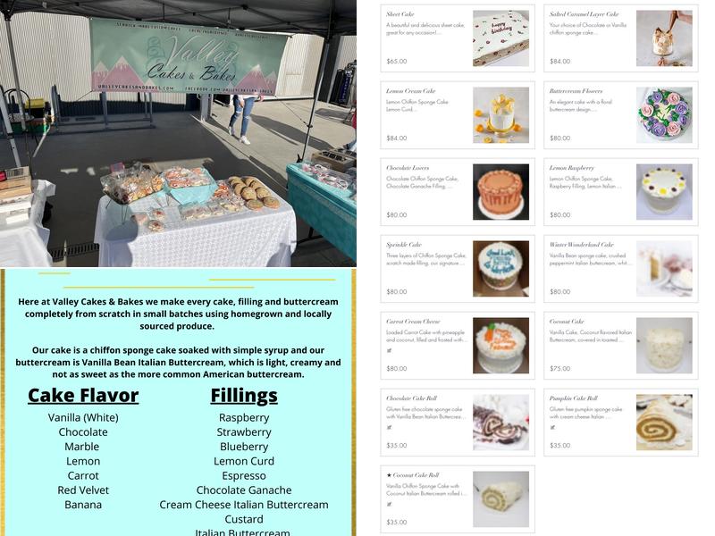 Valley Cakes & Bakes Menu