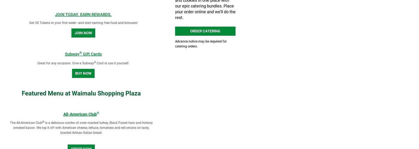 Subway Menu