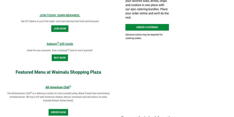 Subway Menu