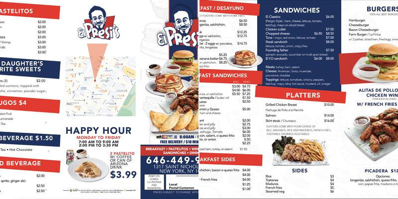 El Presi's Menu