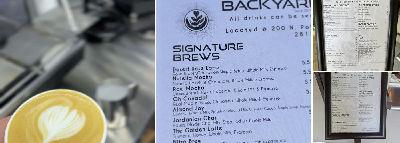 Backyard Brew Menu