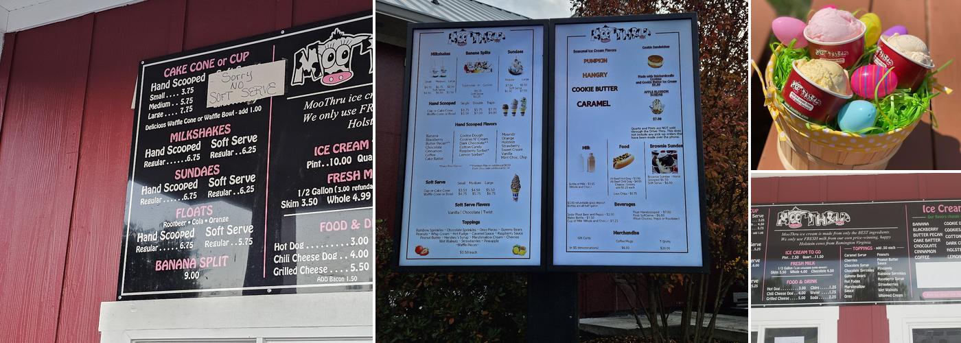 MOO THRU Menu