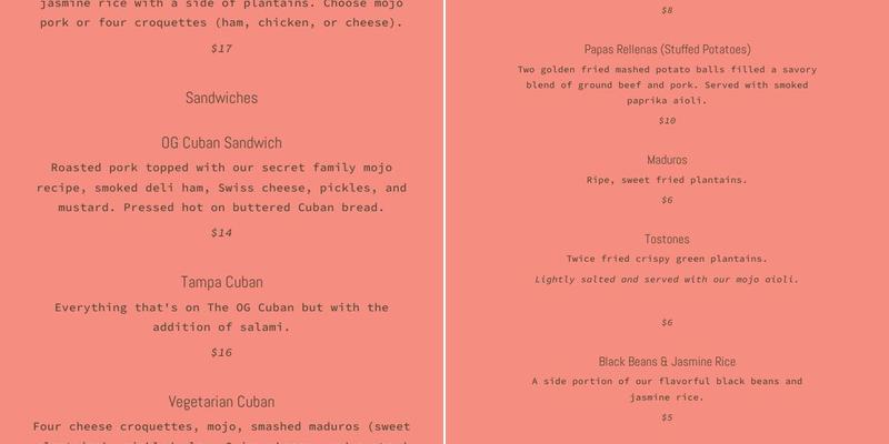 Don Faustos Menu