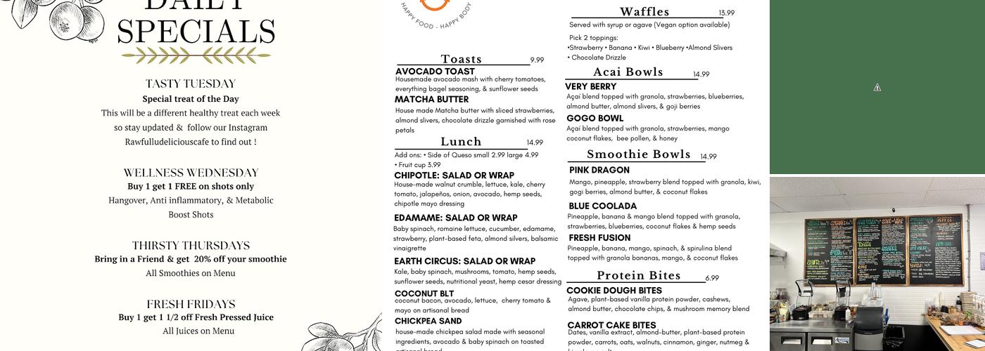 Rawfully Delicious Menu