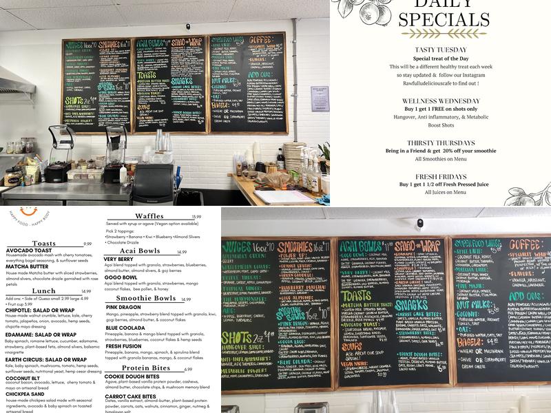 Rawfully Delicious Menu