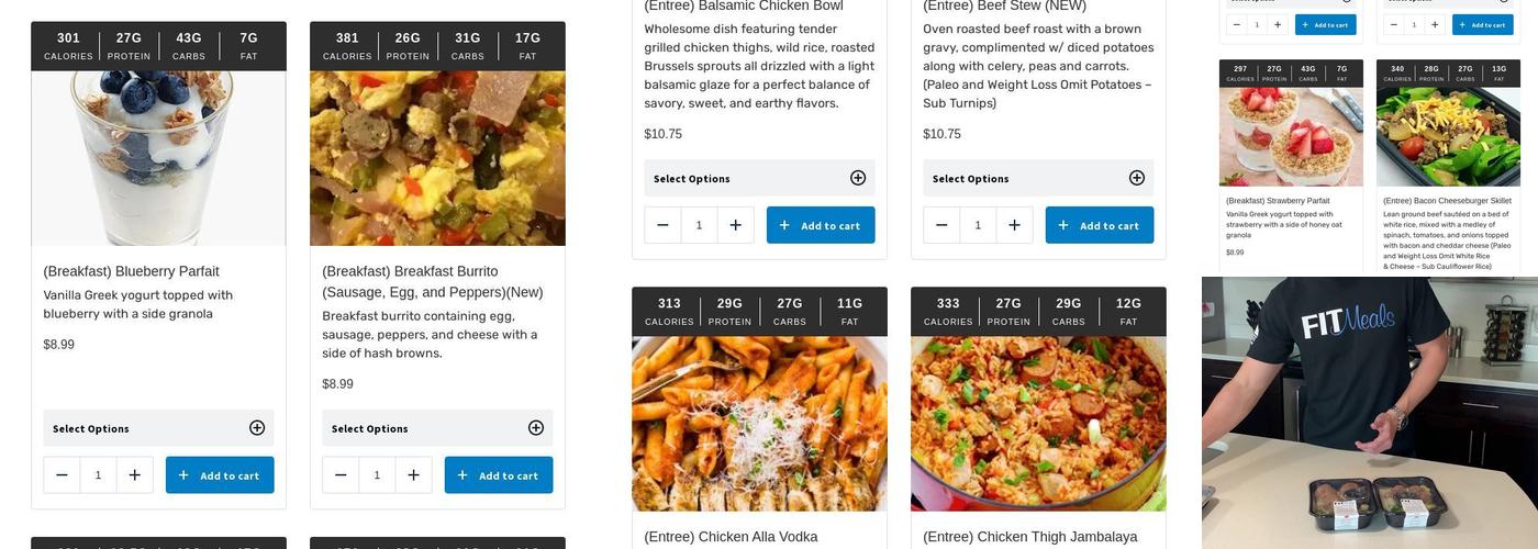 Fit Meals Prep Menu