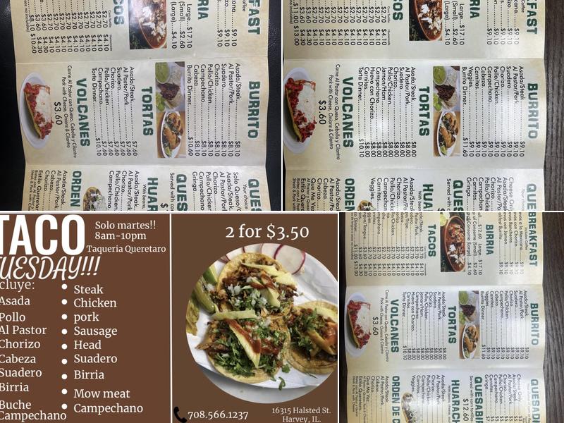 Taqueria Queretaro Menu