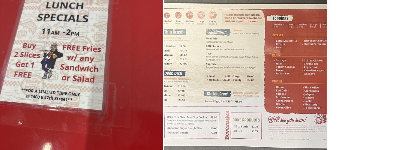 Beggars Pizza - Kenwood Menu