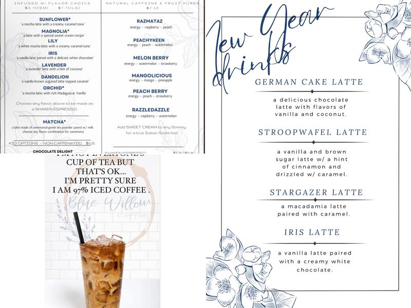 Blue Willow Coffee Menu