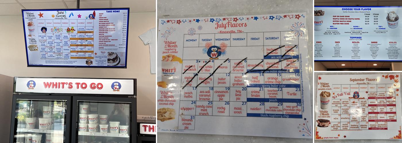 Whit’s Frozen Custard Menu