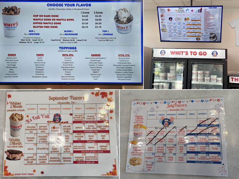 Whit’s Frozen Custard Menu