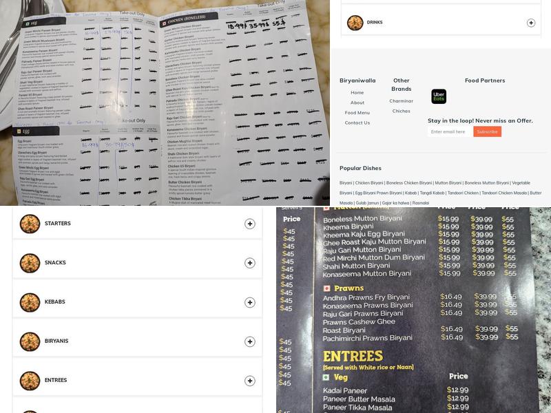 Biryaniwalla North York Menu