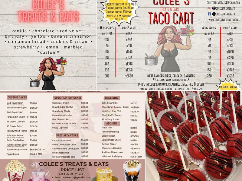 Colee's Treats & Eats Menu