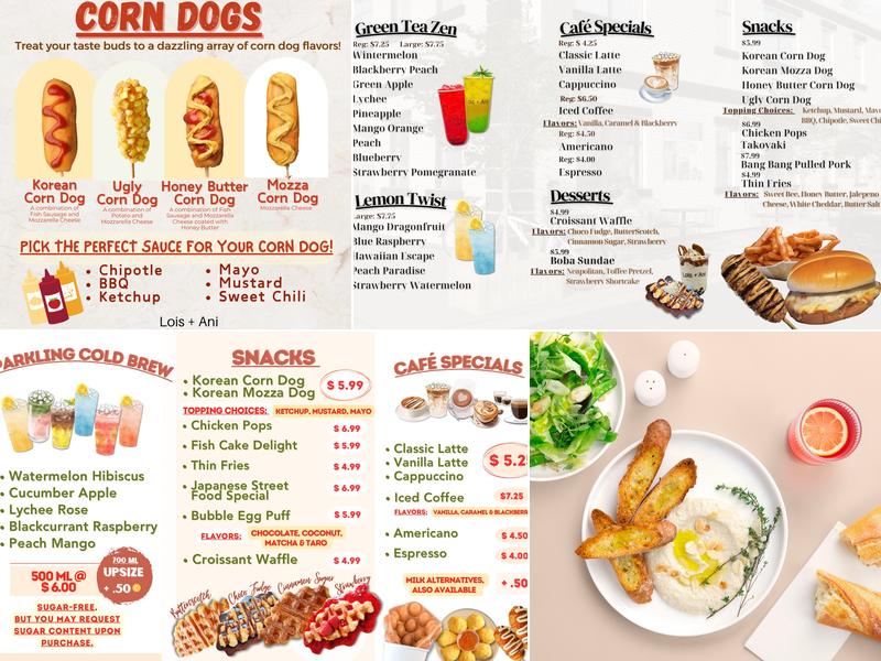 Lois + Ani Tea Shop Menu