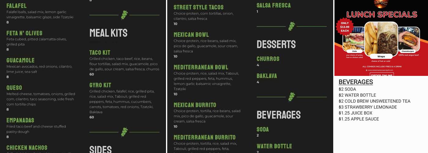 Kennett Chicken Menu