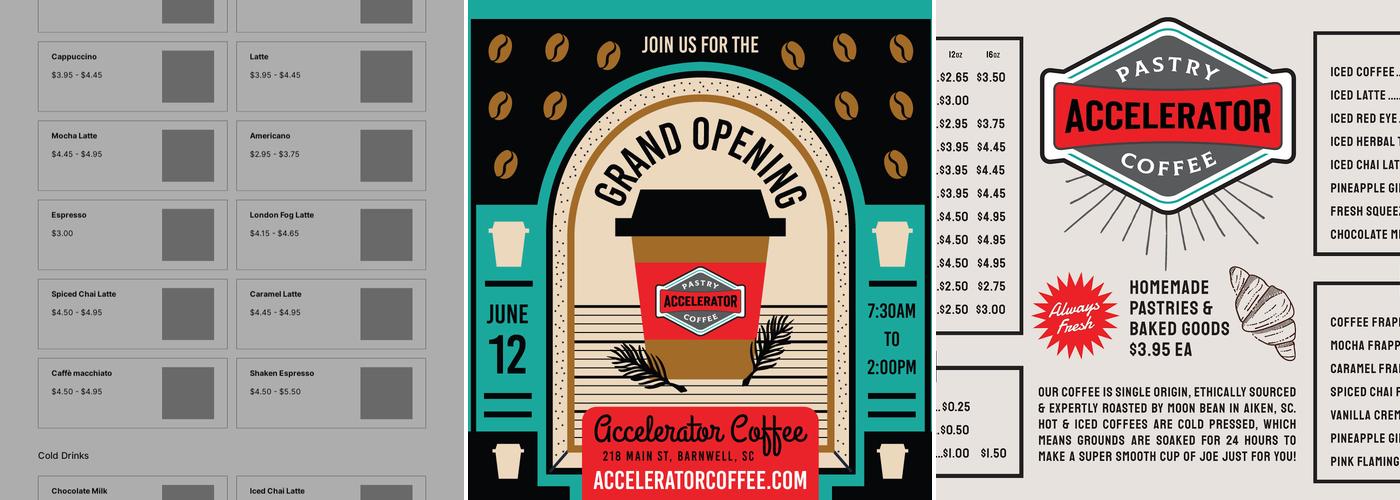 Accelerator Coffee Menu