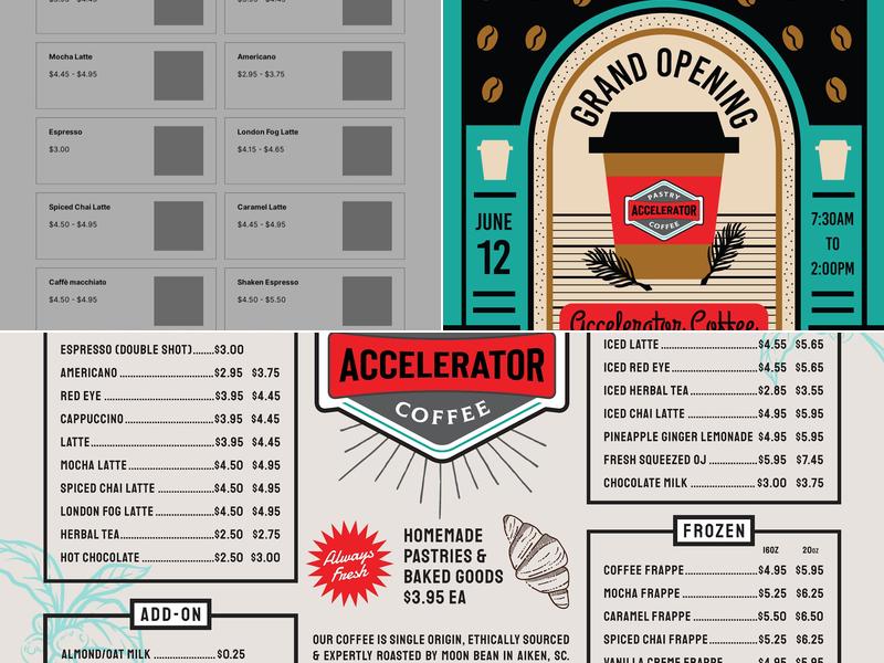 Accelerator Coffee Menu