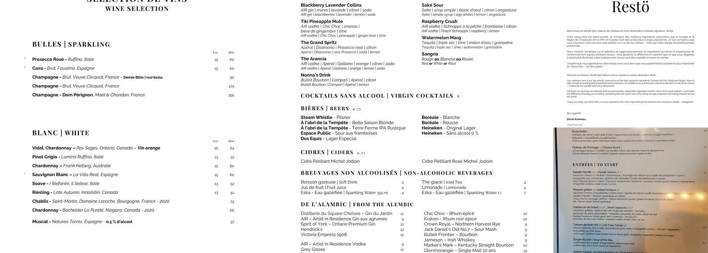Restö Menu