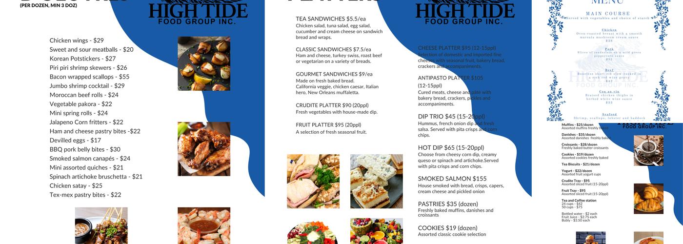 High Tide Food Group Inc. Menu
