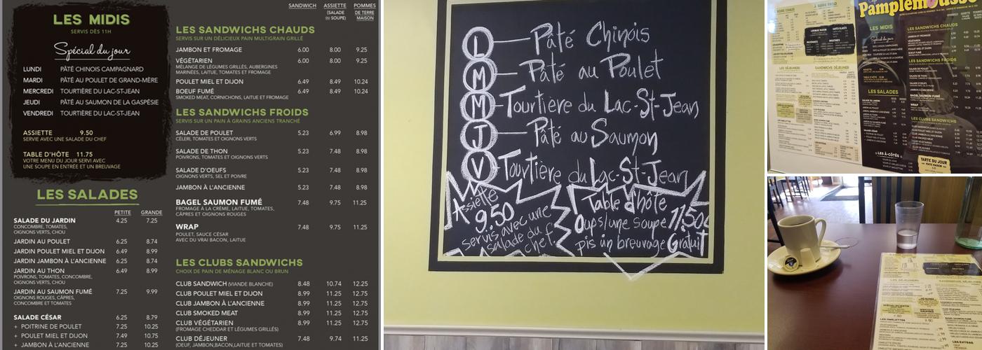 Pamplemousse Cafe Menu