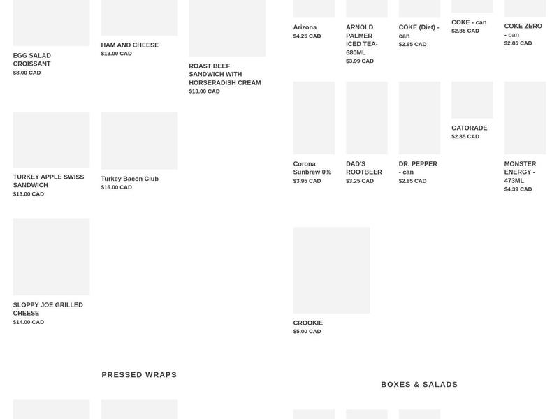 Back Street Deli Menu