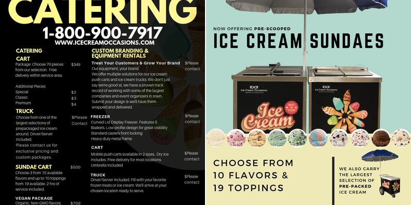 Ice Cream Occasions Menu