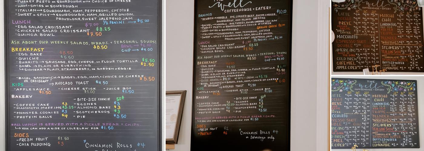 The Well Coffeehouse and Eatery Menu