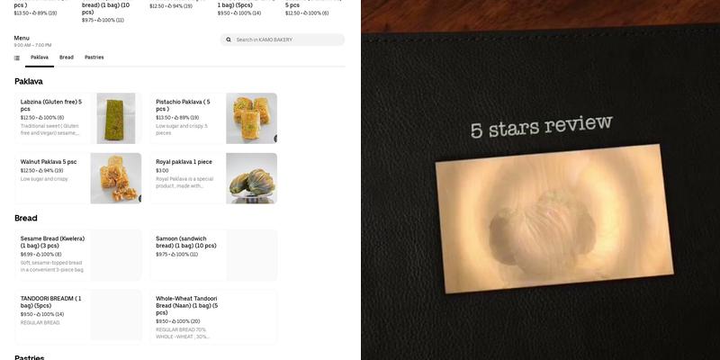 Kamo Bakery Menu