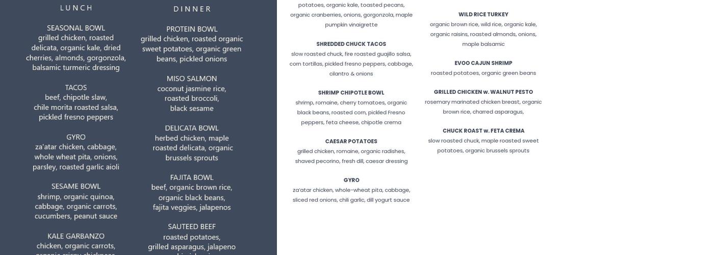 NUR Kitchen Menu