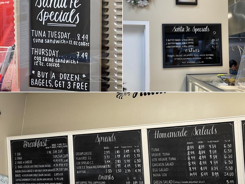 Bagel Santa fe Menu