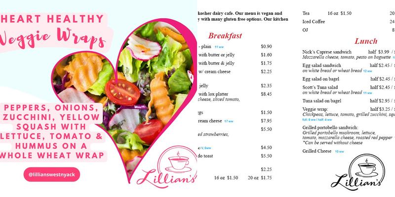 Lillian's Cafe Menu