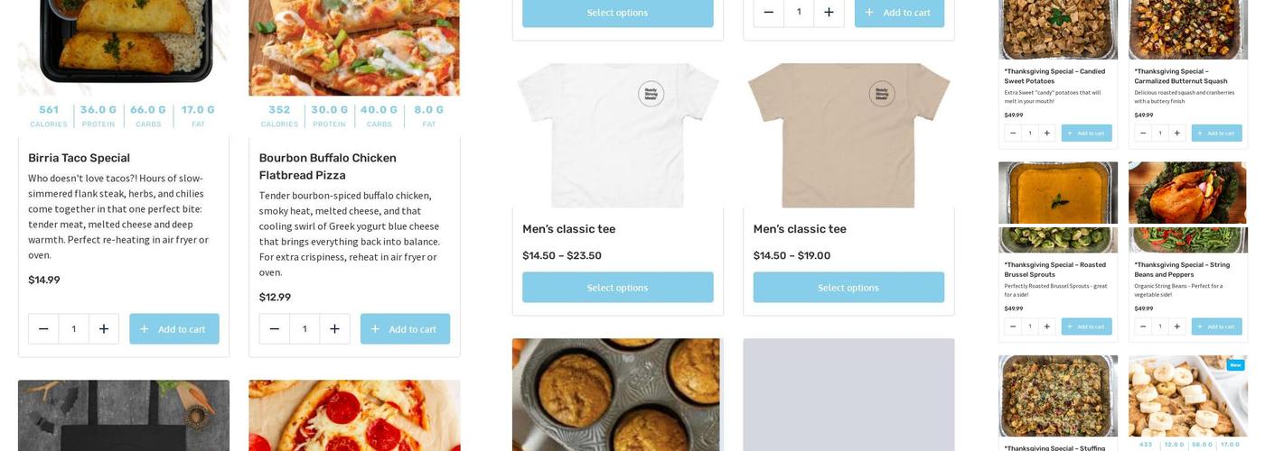 Ready Strong Meals Menu