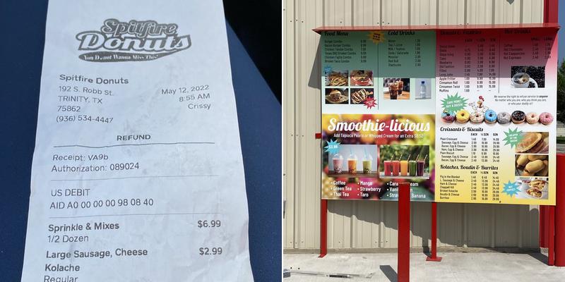 Spitfire Donuts Menu