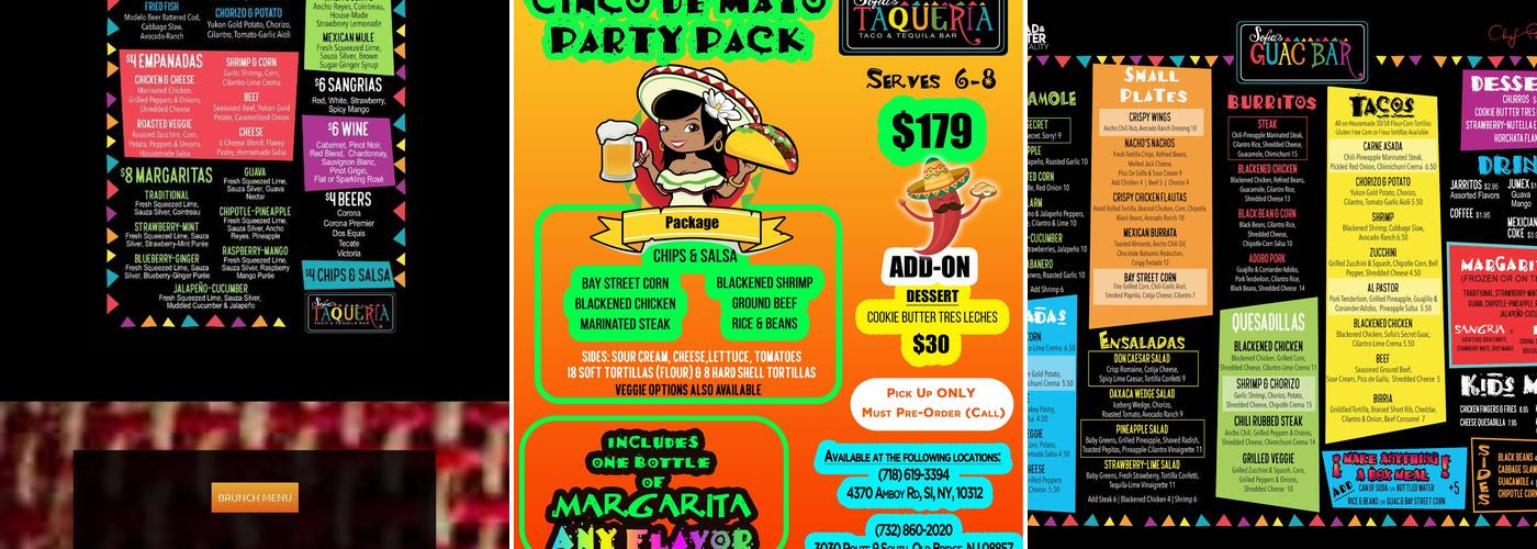 Sofia's Guac Bar Menu