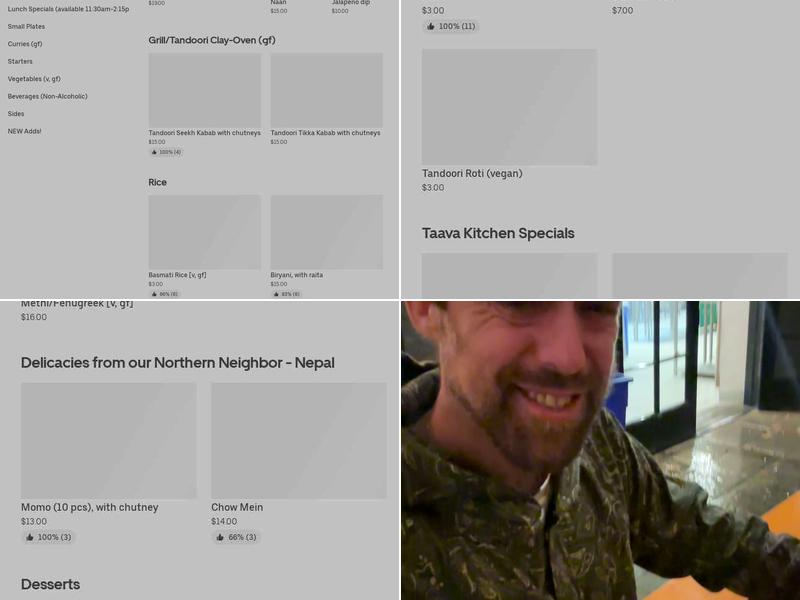 Taava Kitchen Menu