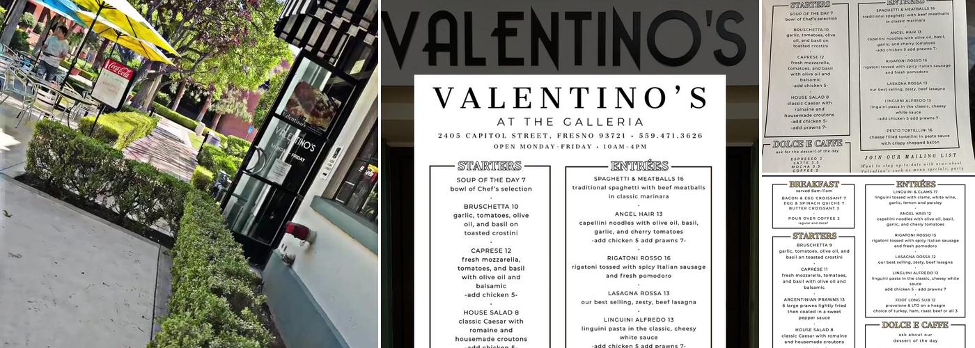 Valentino’s Menu