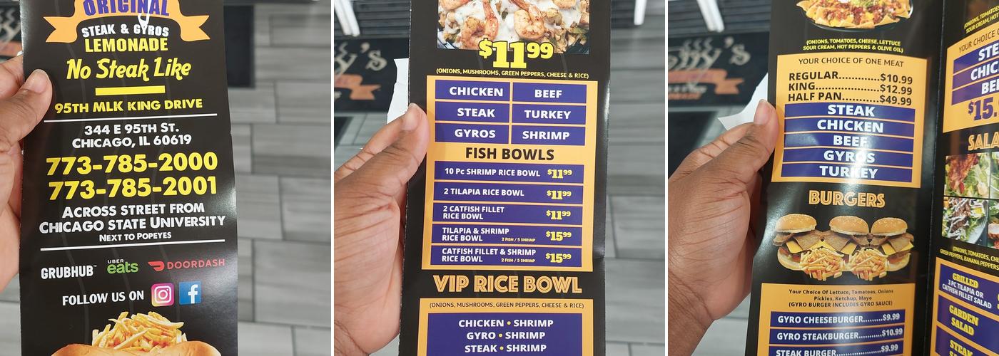 Tony's Famous (Sharks Restaurant) Menu