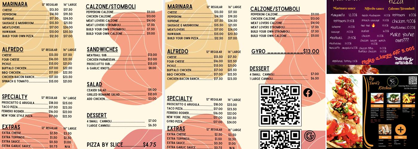 BY YURII'S PIZZA Menu