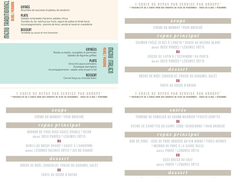 L'Expérience Service Traiteur Menu