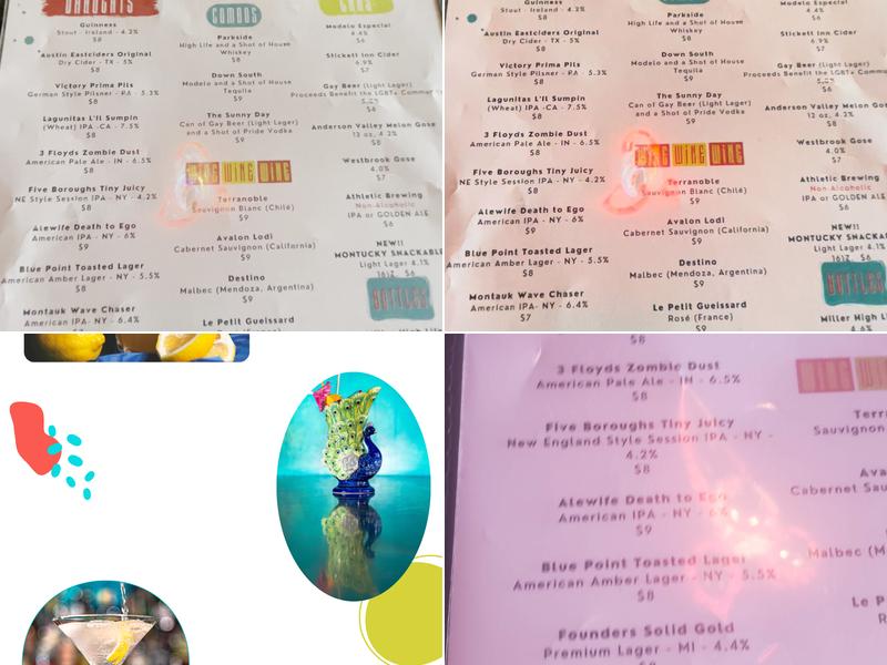 Fiona's Bar Menu
